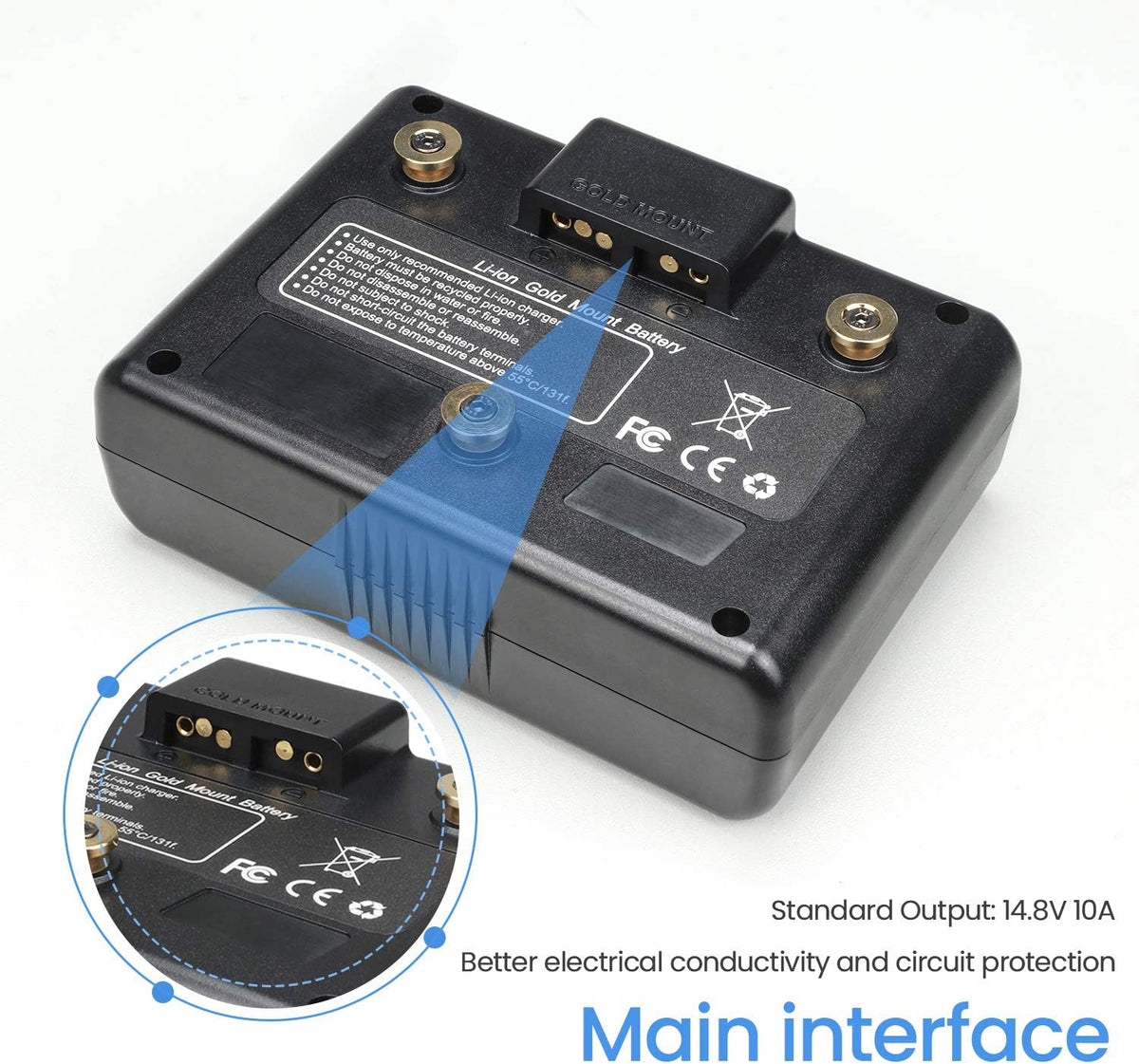 155Wh Gold Mount Battery with D-Tap Output Cable U39143