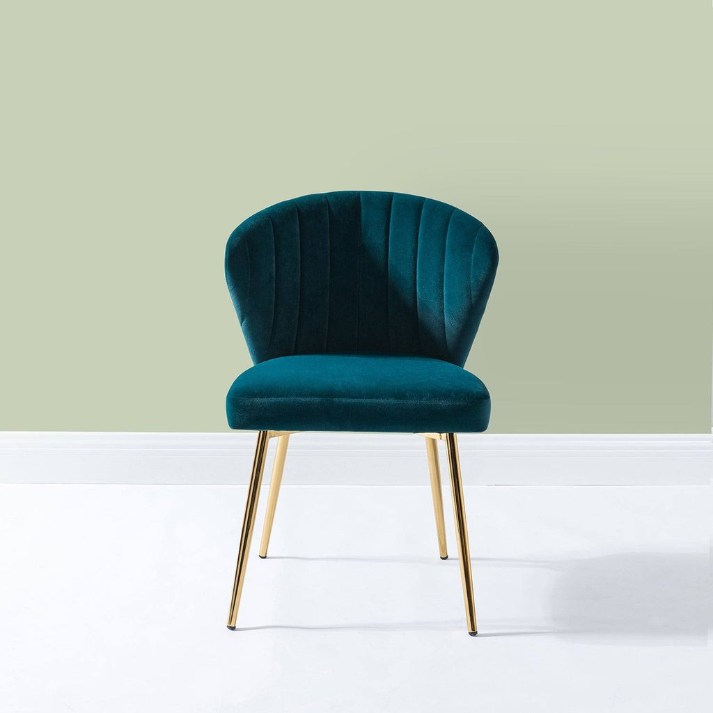 Teal Blue Side Chair with Gold Legs L789