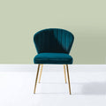 Teal Blue Side Chair with Gold Legs L789