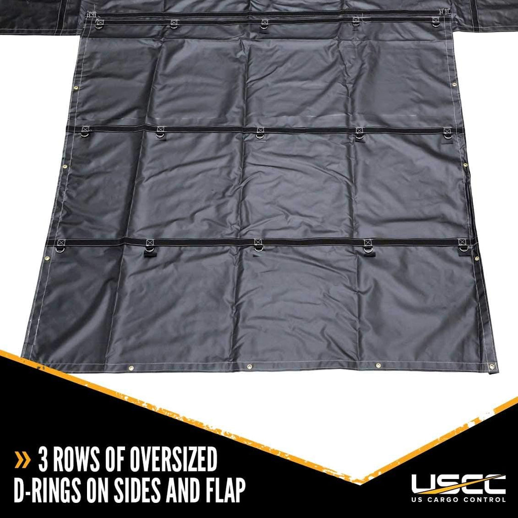 Heavy Duty 24 Feet x 18 Feet Black Lumber Tarp with 8 Foot Drop and Flap H621561