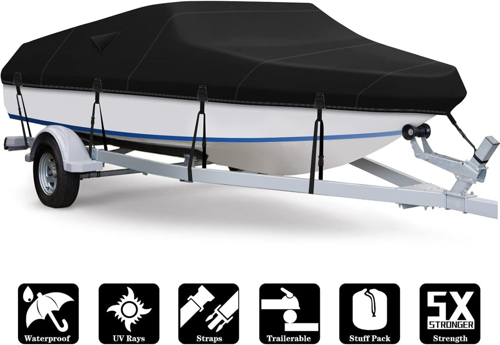 Gray Heavy Duty 600D Marine Grade Canvas Boat Cover H3273