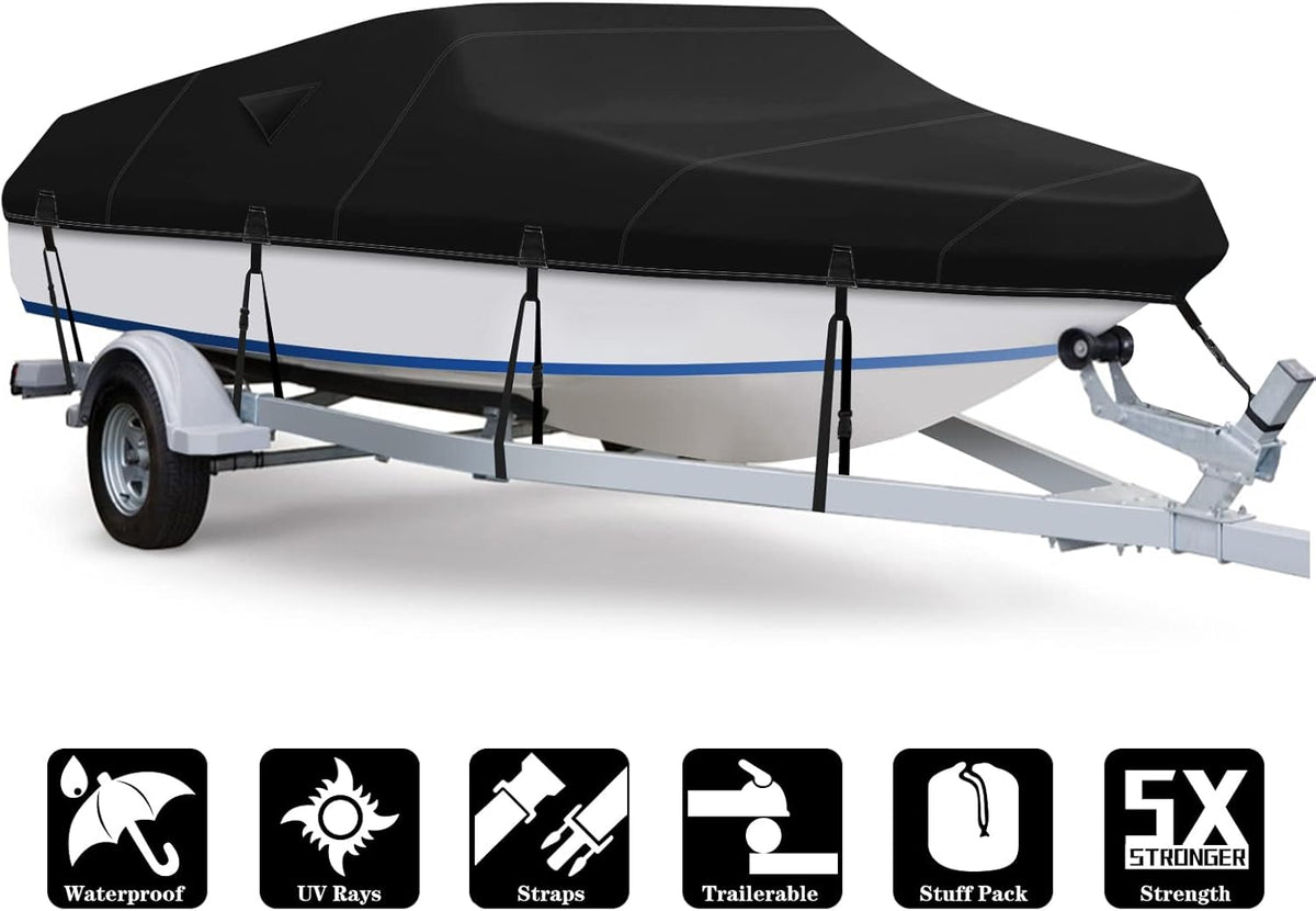 Gray Heavy Duty 600D Marine Grade Canvas Boat Cover H3273