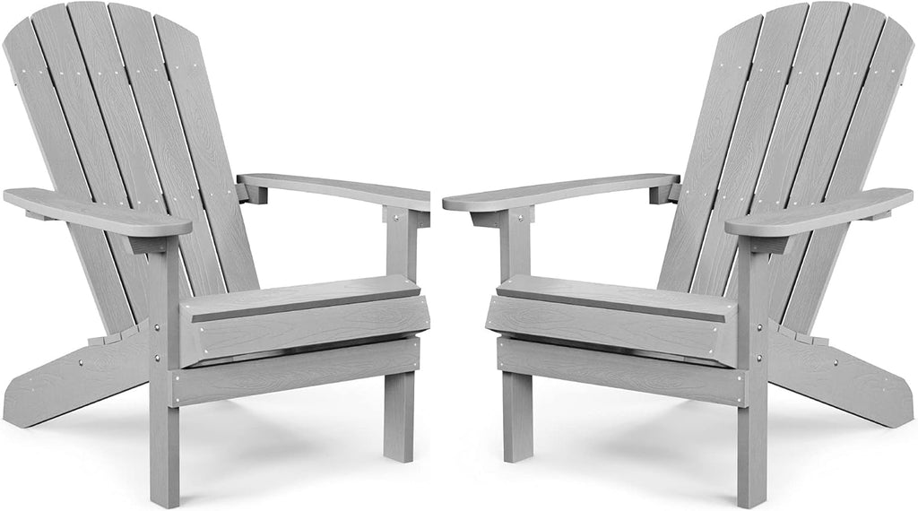 Grey Plastic Adirondack Chairs Set of 2 R85982