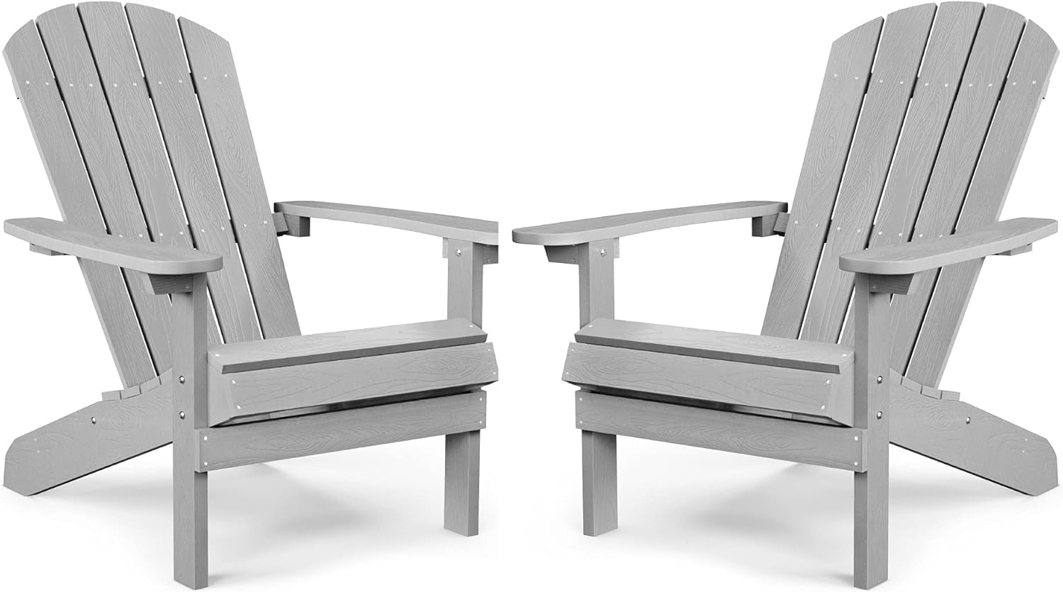 Grey Plastic Adirondack Chairs Set of 2 R85982