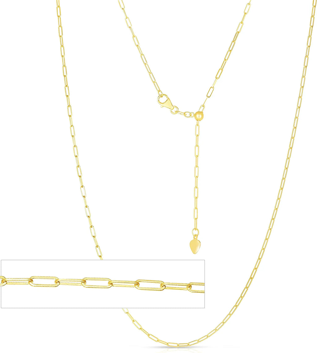 Adjustable Paperclip Link Chain Necklace N27983