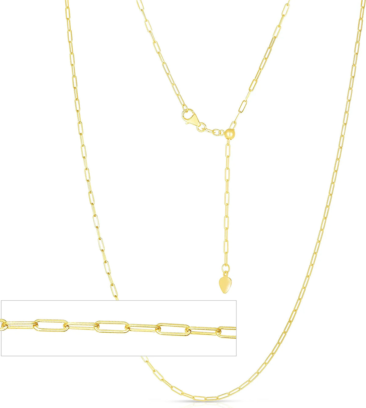 Adjustable Paperclip Link Chain Necklace N27983
