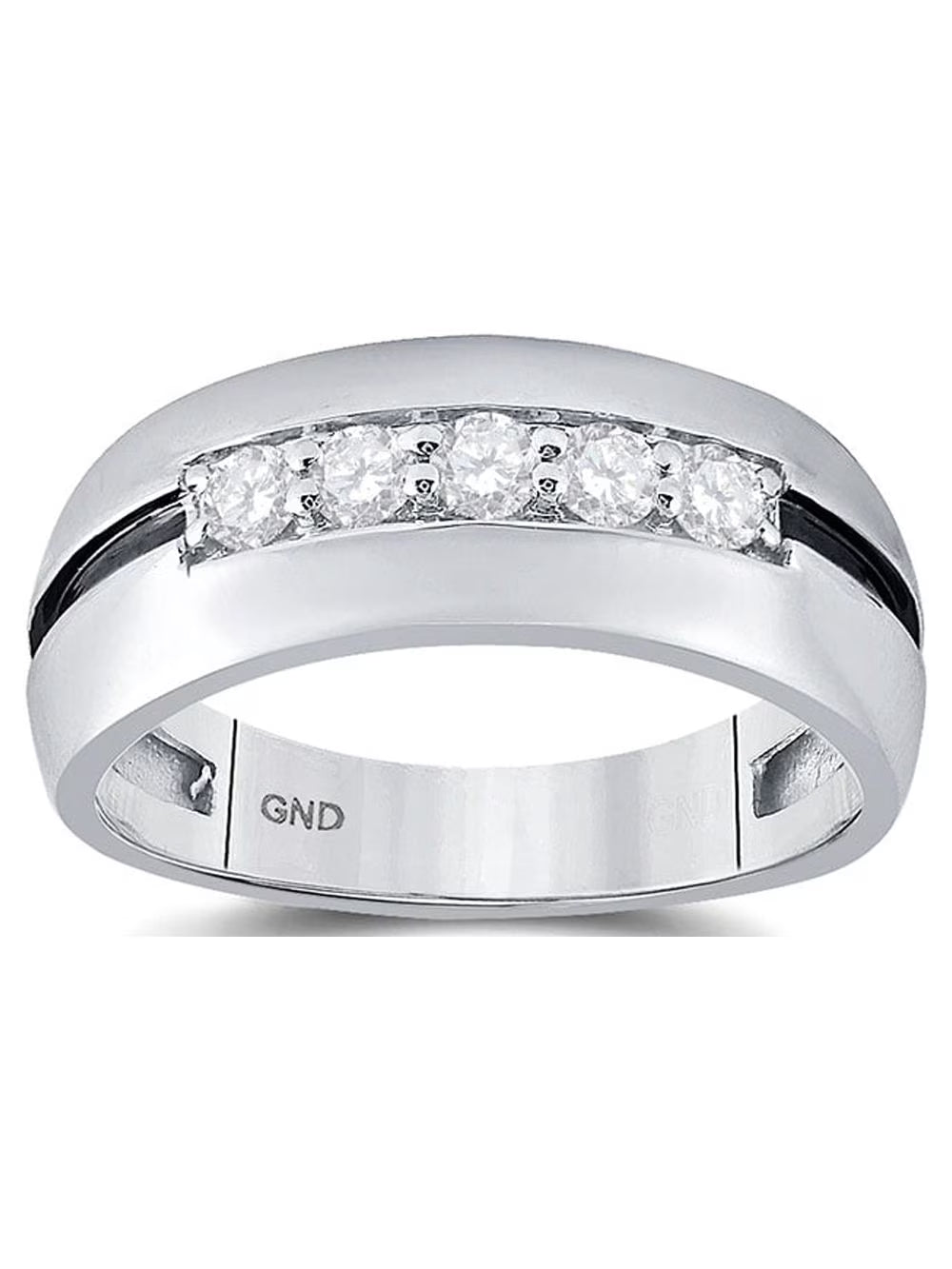 10kt White Gold Mens Diamond Wedding Band Ring 1/2 Cttw Size 8 P557175