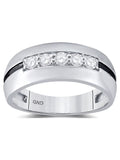 10kt White Gold Mens Diamond Wedding Band Ring 1/2 Cttw Size 8 P557175