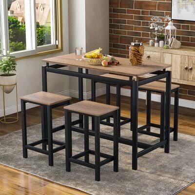 5 Piece Counter Height Dining Set Dark Brown K2018