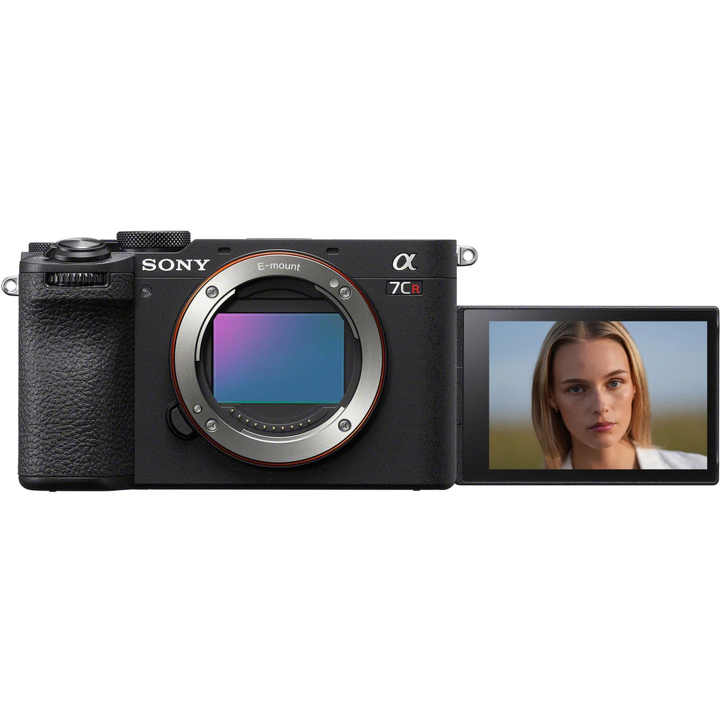 Sony a7CR Full Frame Mirrorless Camera Body + 50mm F1.8 Lens Black Bundle with Photography Backpack + Extra Battery + Microphone + LED + Monopod & Accessories Kit V343528