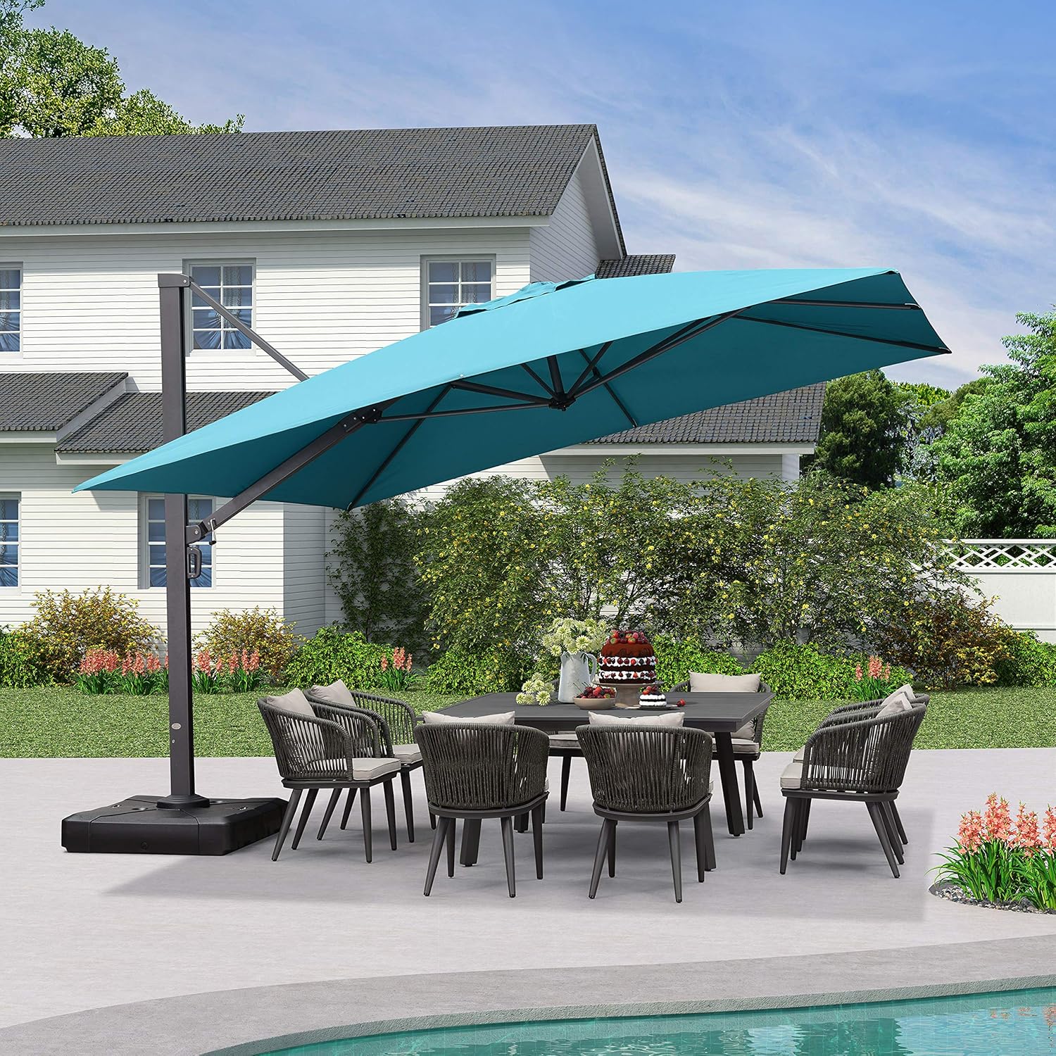 Grey Offset Patio Umbrella Y94841