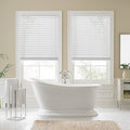 Faux Wood Cordless Shade in White H9088