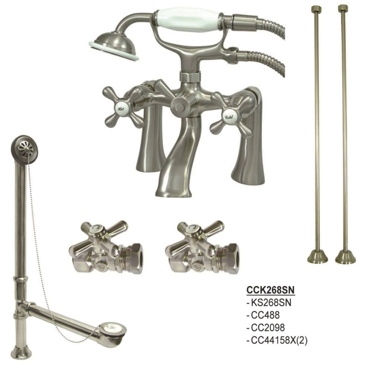 Brushed Nickel Clawfoot Tub Faucet Package R95980