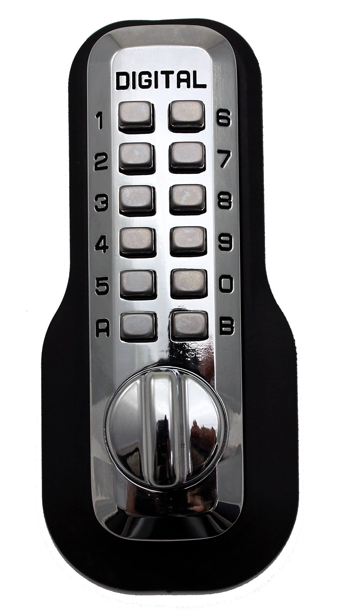 Mechanical Keyless Deadbolt Lock; Bright Chrome (Grey) P469026