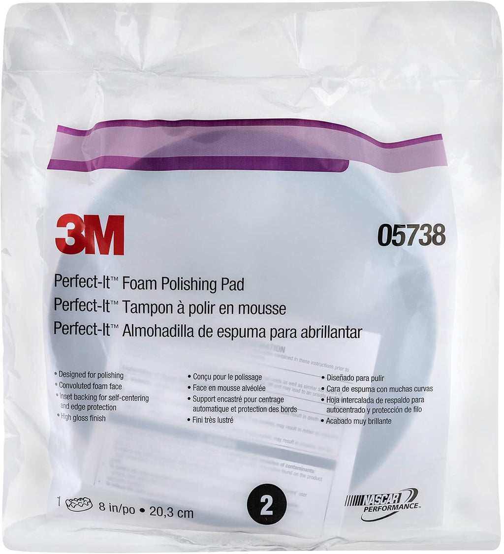 3M Foam Compounding and Polishing Pads Kit, 8 inch, with Microfiber Cloth Pack of 2 U8136