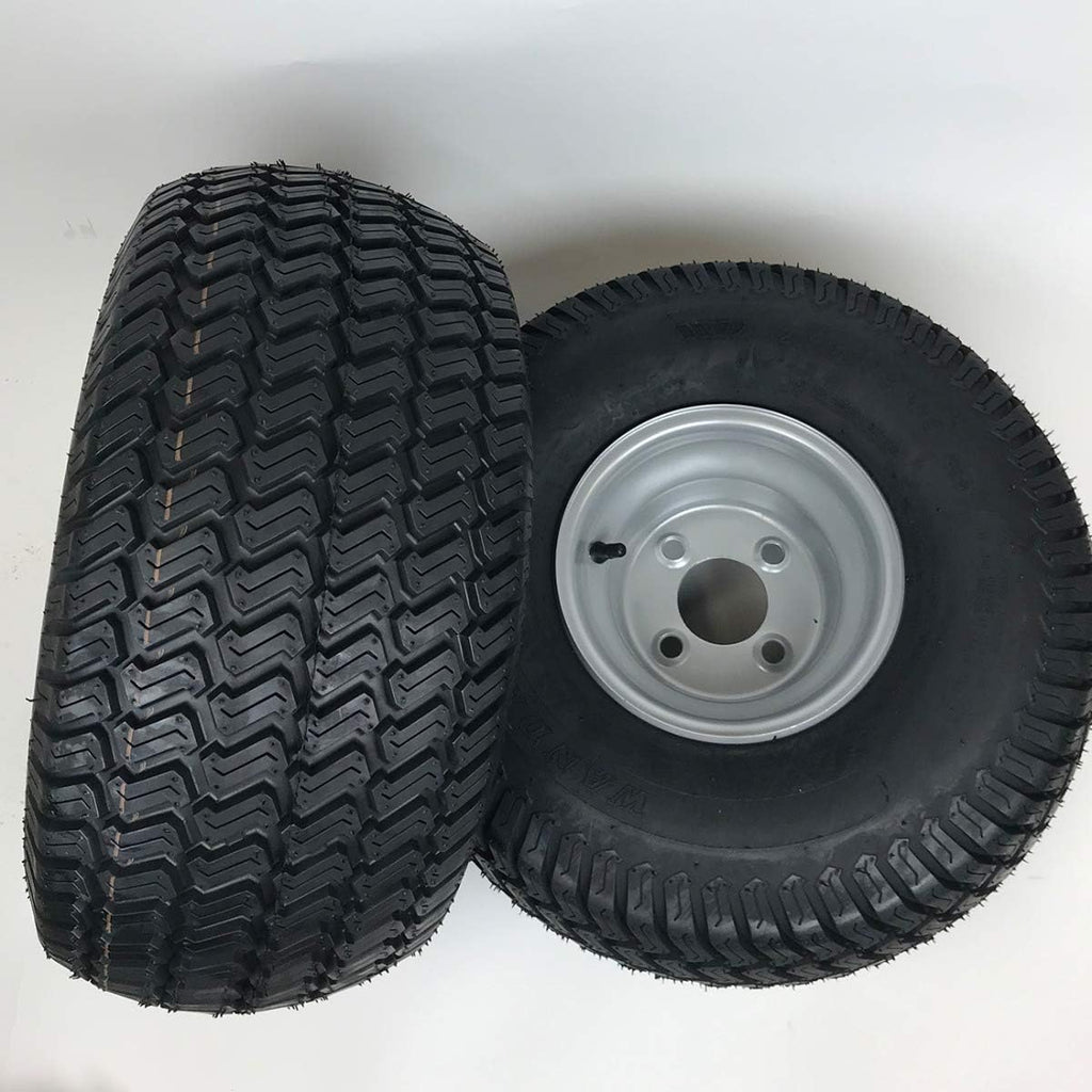 Silver 20x10.00-8 Lawn Mower Tire and Rim Set of 2 H2715