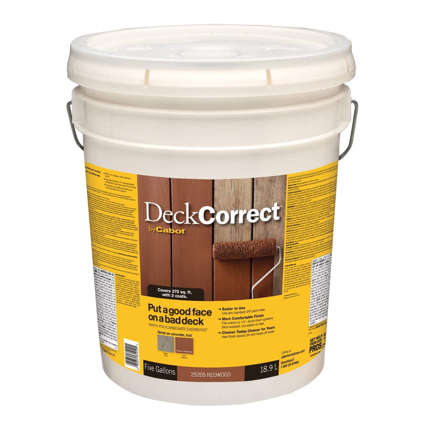 Solid Redwood Water-Based Latex Deck Stain 5 Gal J5876