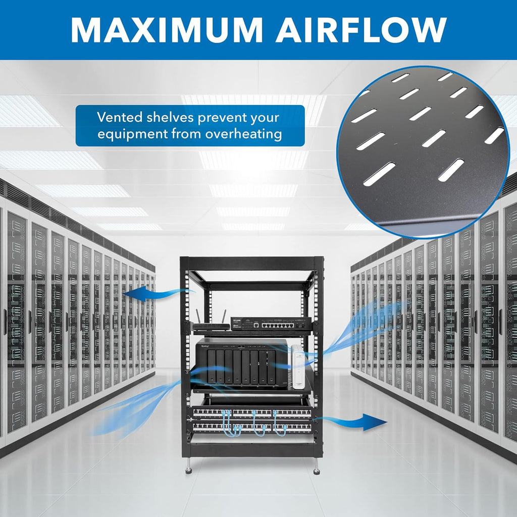 15U Server Rack with 2 Shelves Included G740538