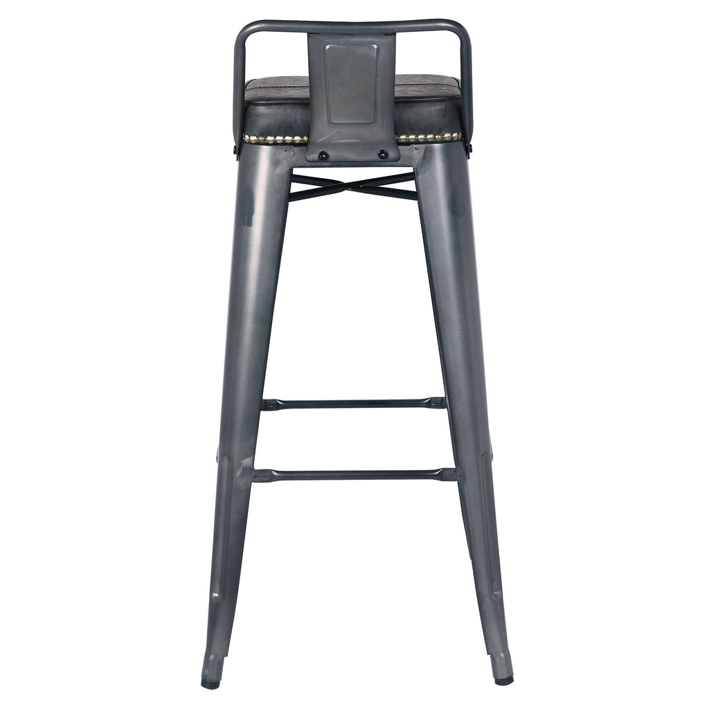 Vintage Black Low Back Bar Stool F3350