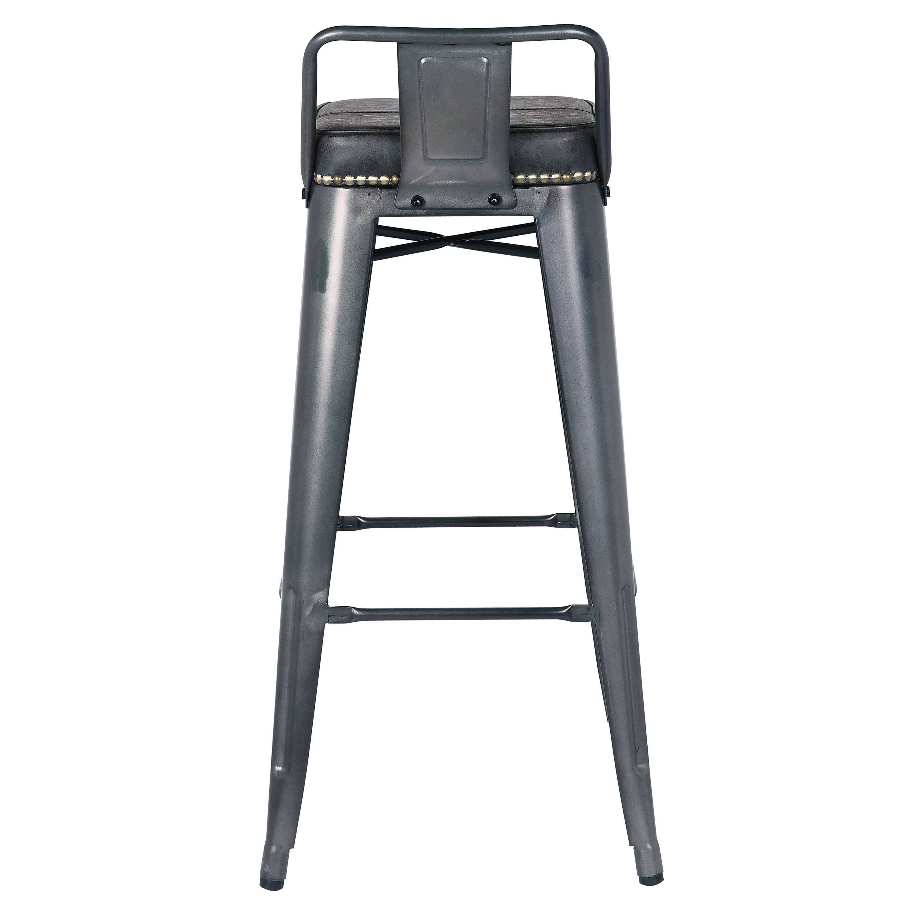Vintage Black Low Back Bar Stool F3350
