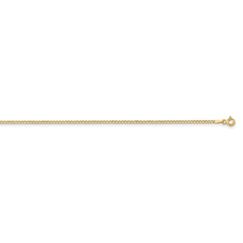 14k Yellow Gold Hollow Curb Chain Necklace, 22 Inch Z552