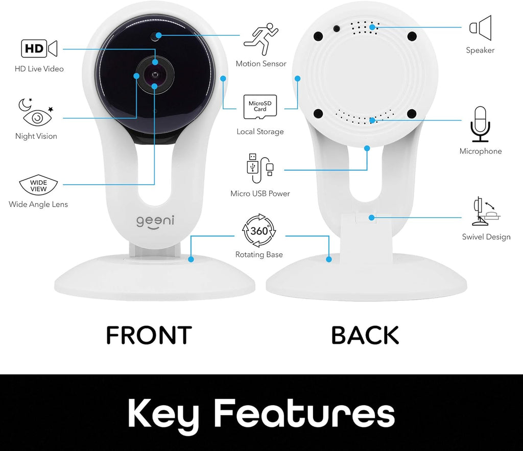 White 1080p Indoor Smart Security Camera 2 Pack K979
