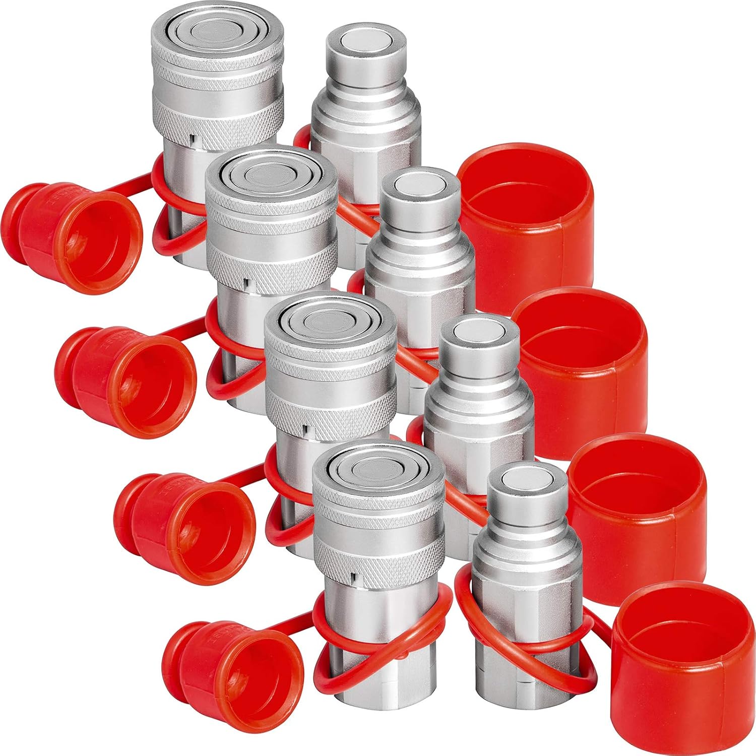 Hydraulic Quick Connect Coupler 4 Pairs 1/2" NPT Thread 45.5 L/min P33029