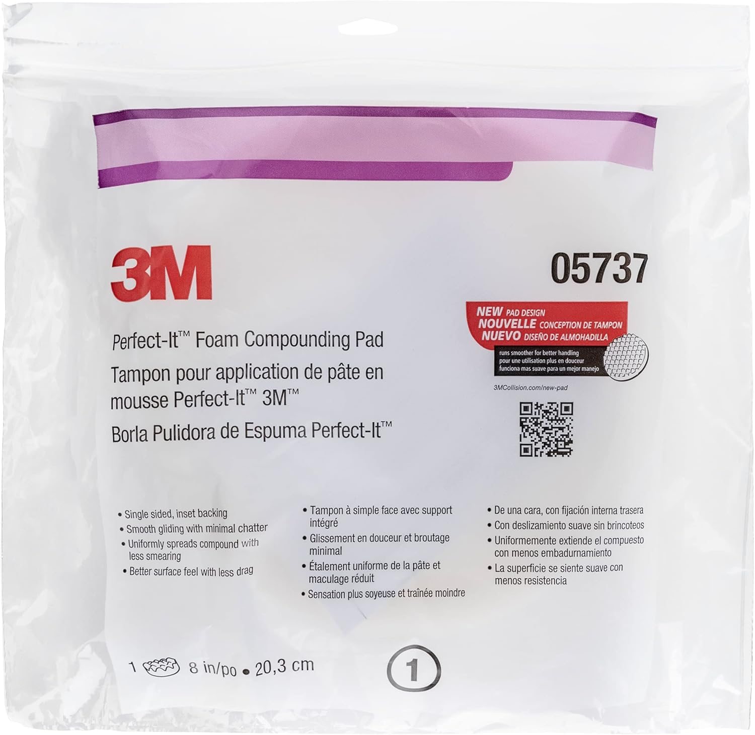 3M Foam Compounding and Polishing Pads Kit, 8 inch, with Microfiber Cloth Pack of 2 U8136