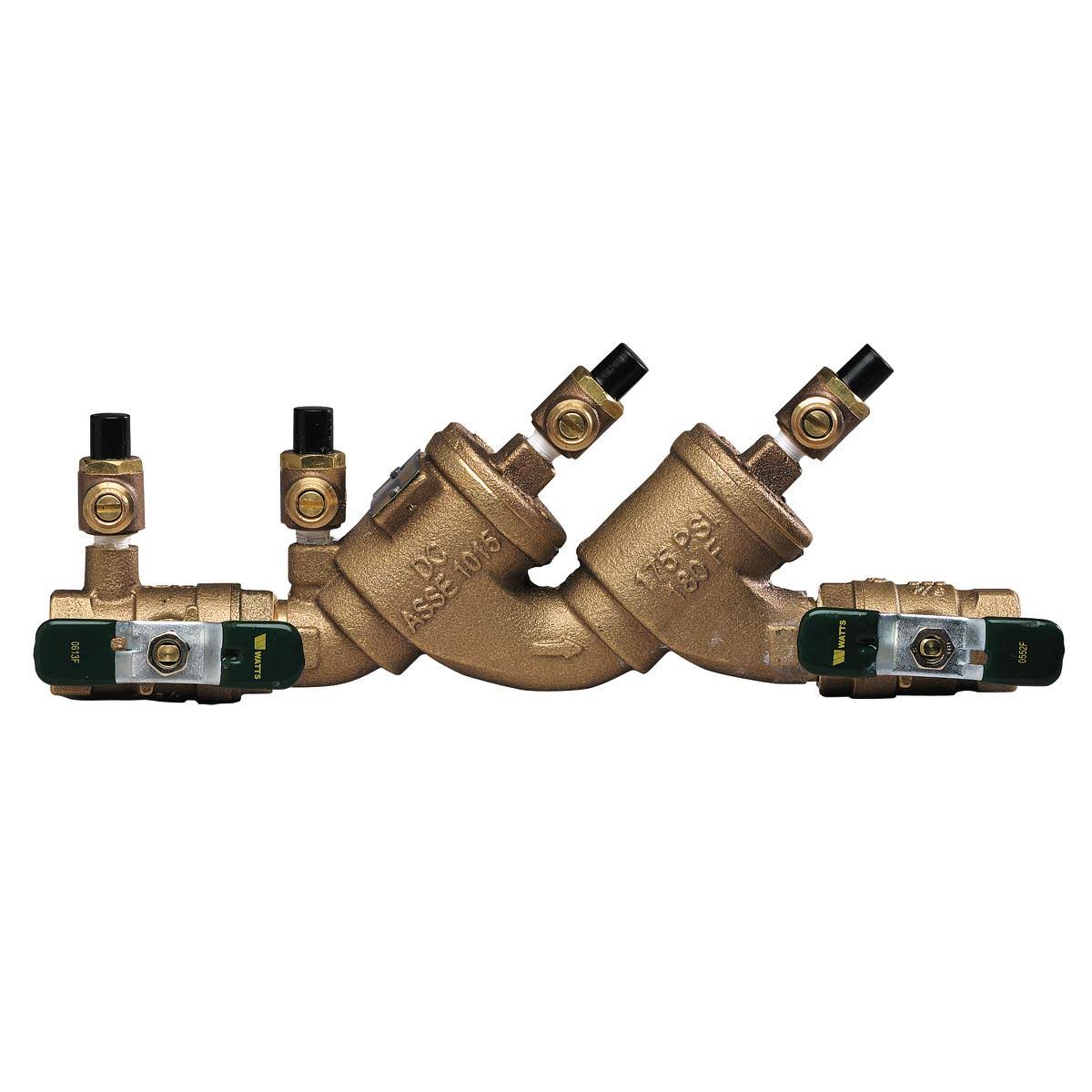 1.25x22 Lead Free Double Check Valve Backflow Preventer with Quarter Turn Ball Valve X7789
