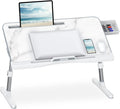 Adjustable Laptop Bed Desk with Storage Drawer, Black, Pack of 2 V83282
