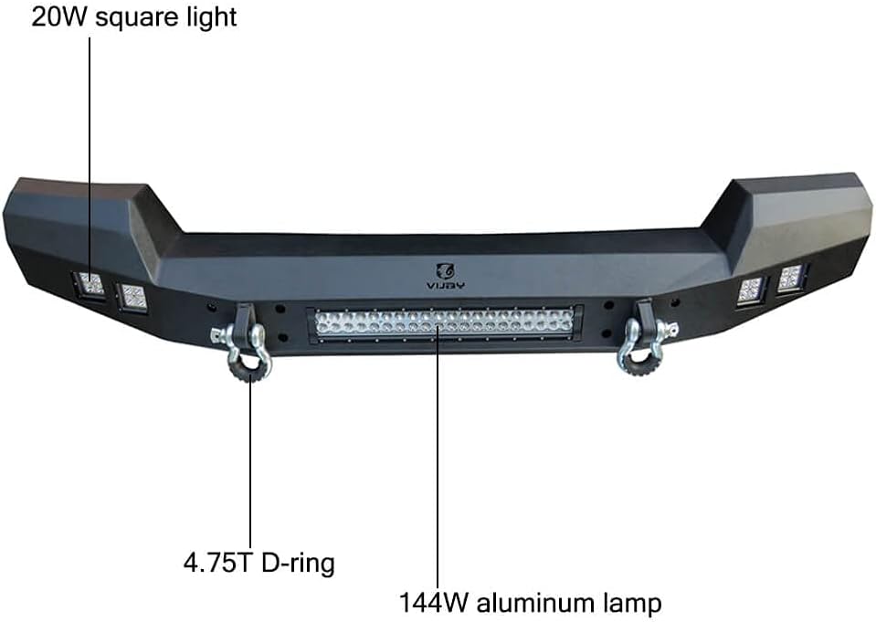 Front and Rear Bumper with LED Lights and Tire Carrier W713836