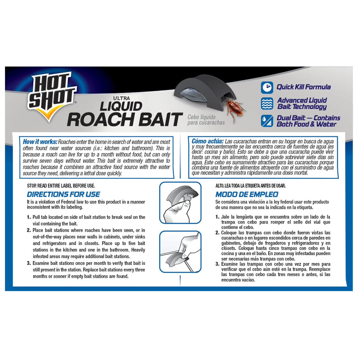 4 Pack Mini Ultra Liquid Roach Bait, 6 Count Each I1231