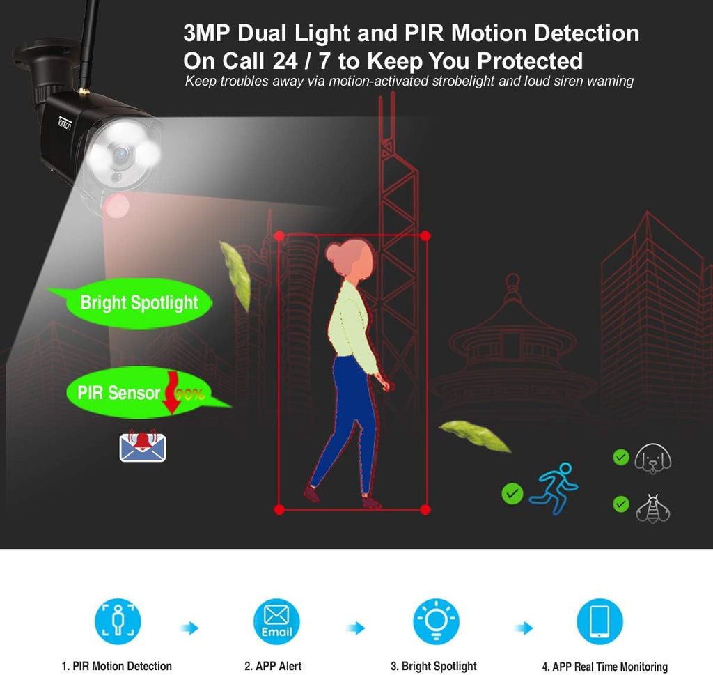 8CH 5MP NVR Security Camera System with 2TB HDD and 8PCS 3MP Outdoor Bullet Cameras F3525