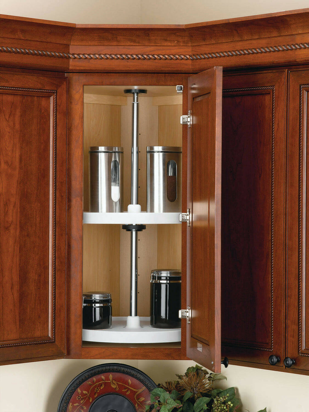 White 2-Shelf Lazy Susan W560