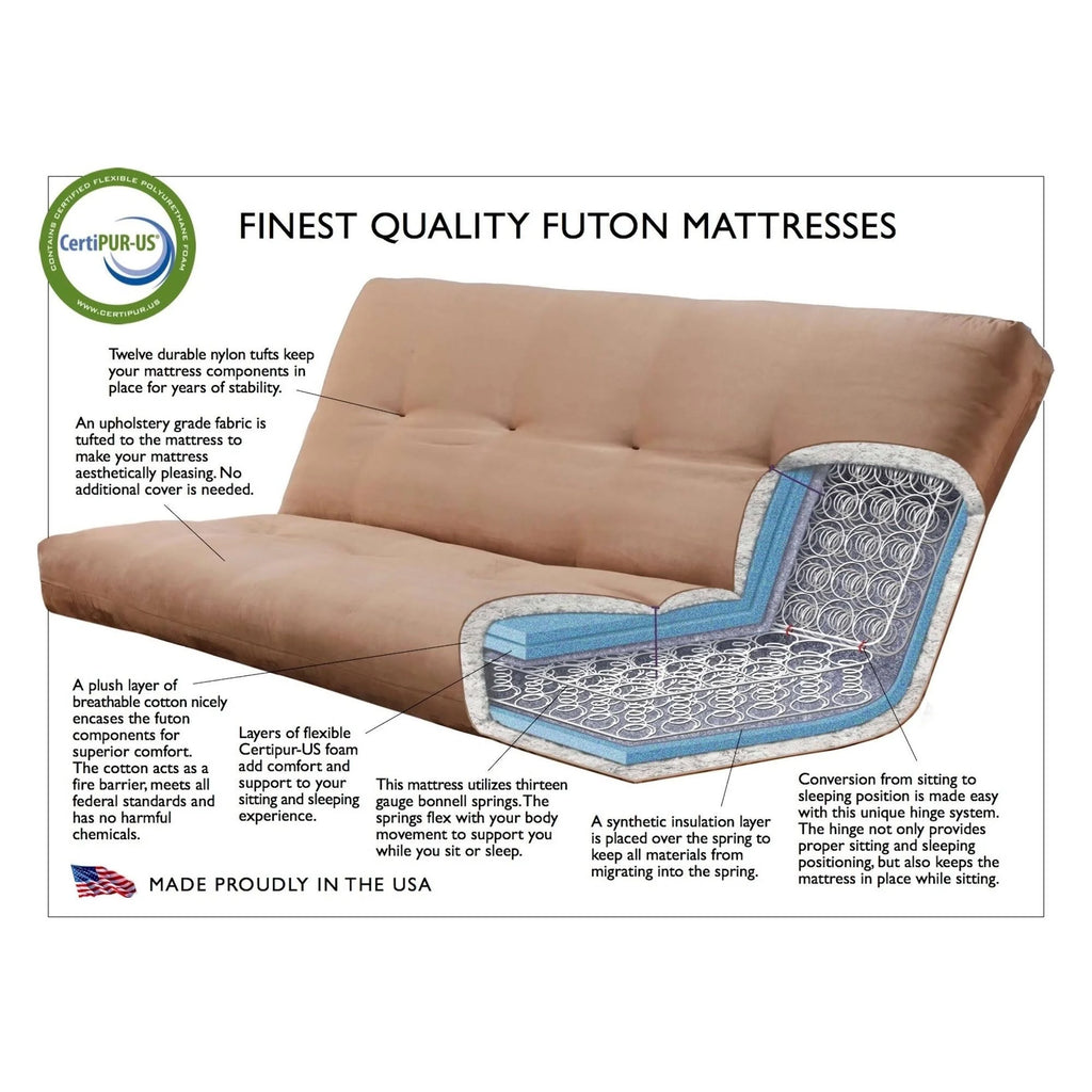Navy Suede Queen-size Futon with Storage Drawers O64877