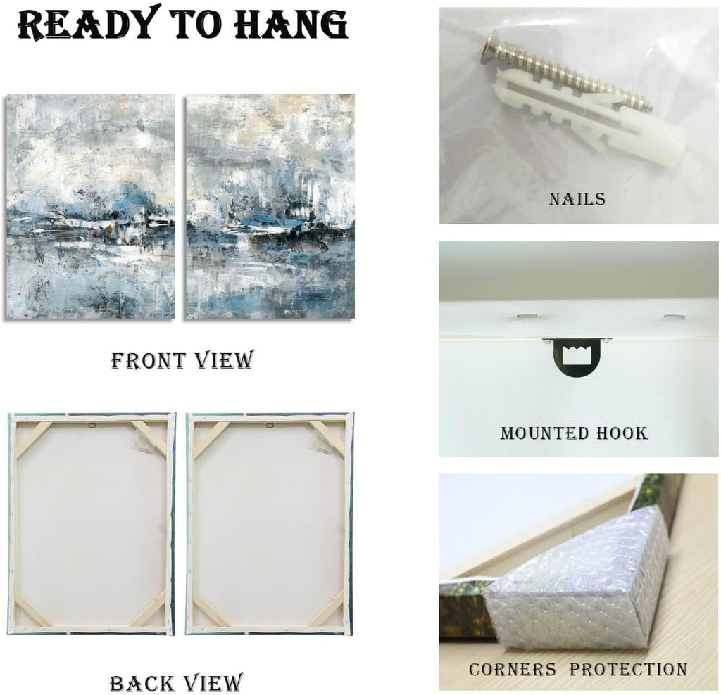 Abstract Canvas Wall Art with Heavy Texture, 18W x 24H x 2 PCS S284