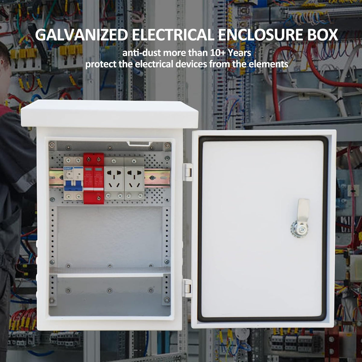 16x12x10 inches Galvanized Electrical Enclosure Box with 2 Shelves A17139