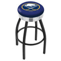 Black Wrinkle Swivel Bar Stool with Chrome O69838
