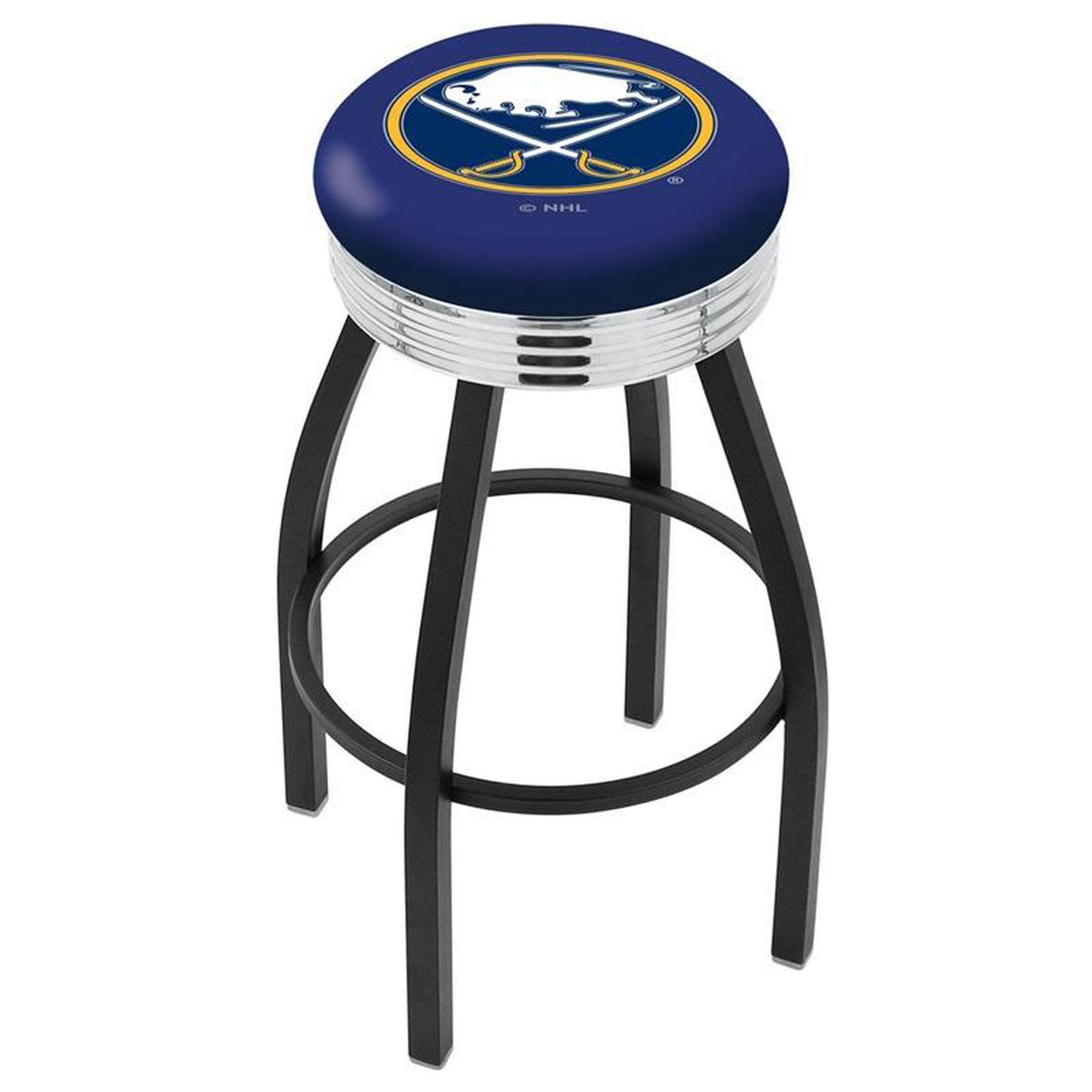 Black Wrinkle Swivel Bar Stool with Chrome O69838