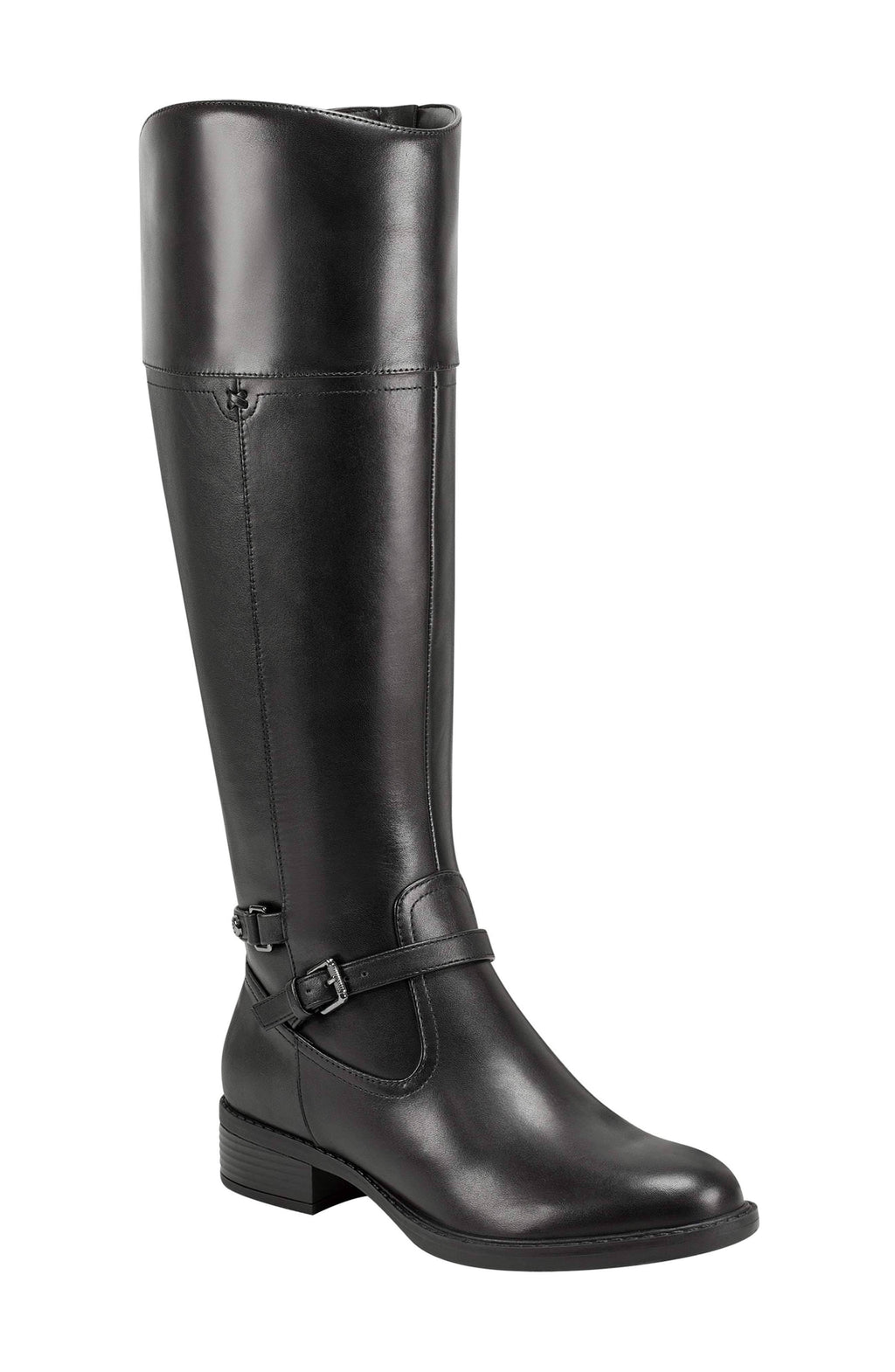 Black Wide Calf Shoes H4246