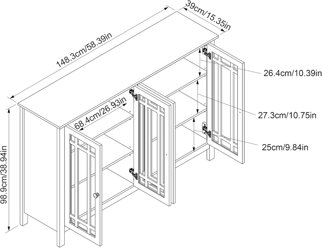 4 Door Glass Storage Cabinet T54032