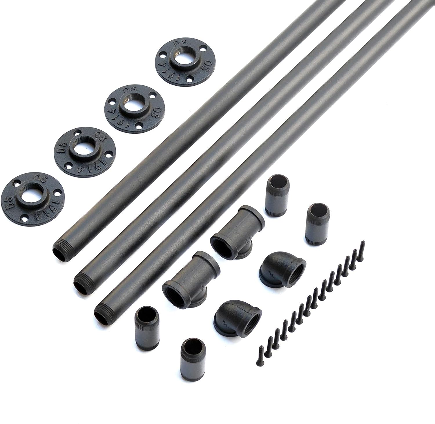 Black Industrial Wall Mount Pipe Handrail U264