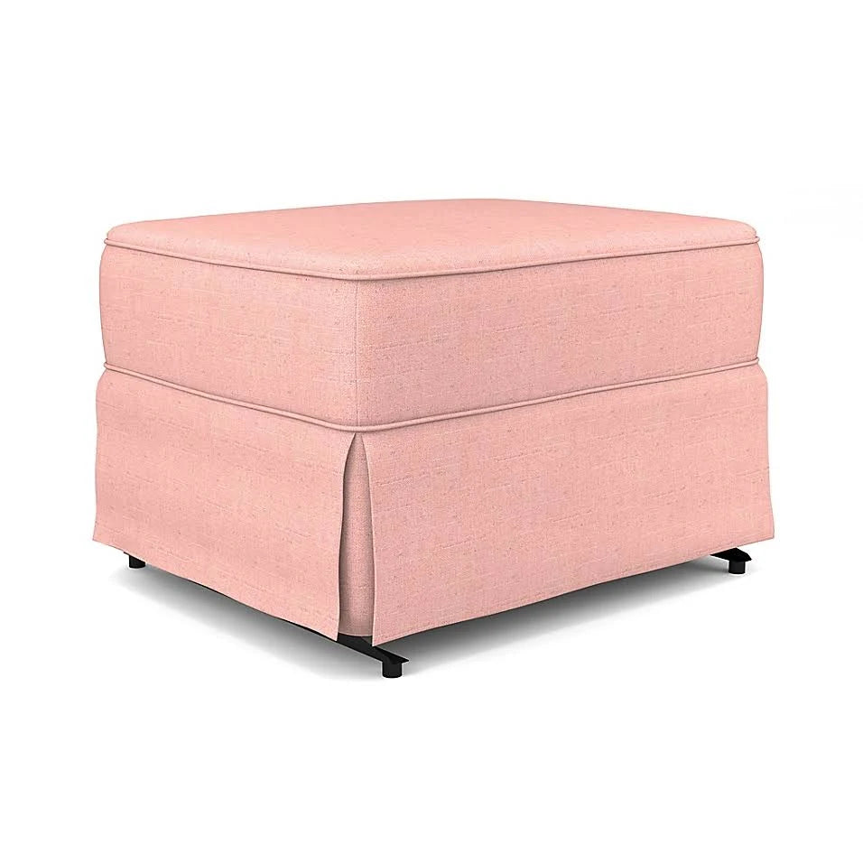 Blush Fabric Gliding Ottoman Q65542