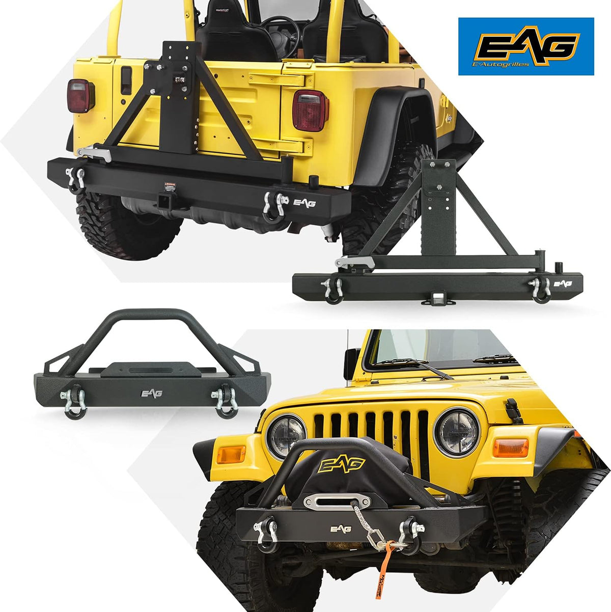 Front Winch Bumper and Rear Bumper with Assembled Tire Carrier T461448