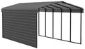 Galvanized Steel Carport Kit, 12' x 24' x 9', Charcoal Y732228