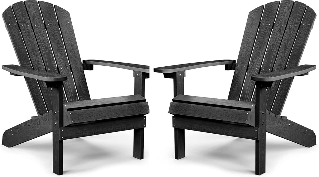 Grey Plastic Adirondack Chairs Set of 2 R85982