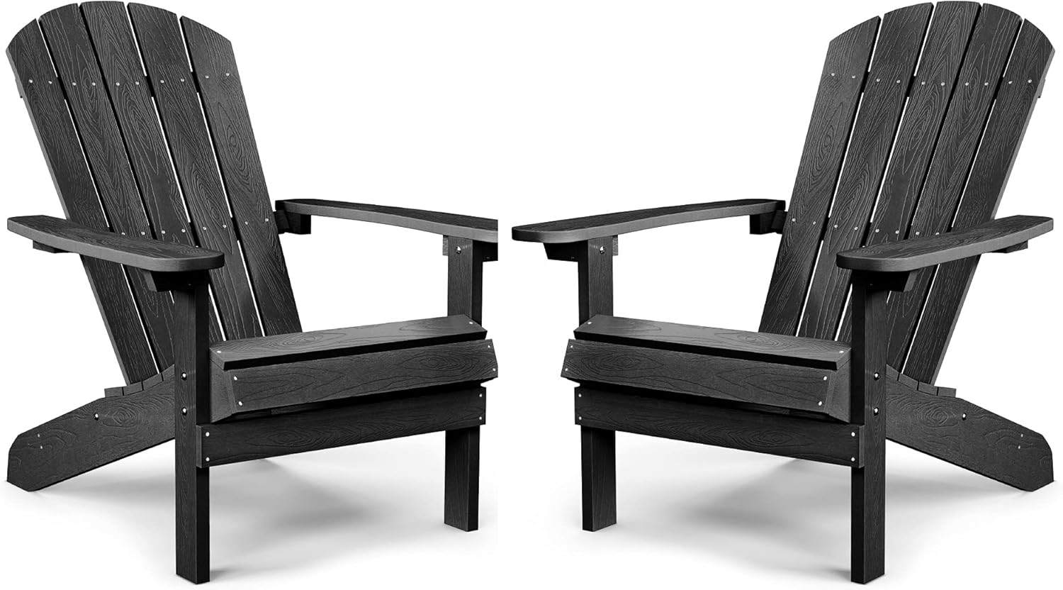 Grey Plastic Adirondack Chairs Set of 2 R85982