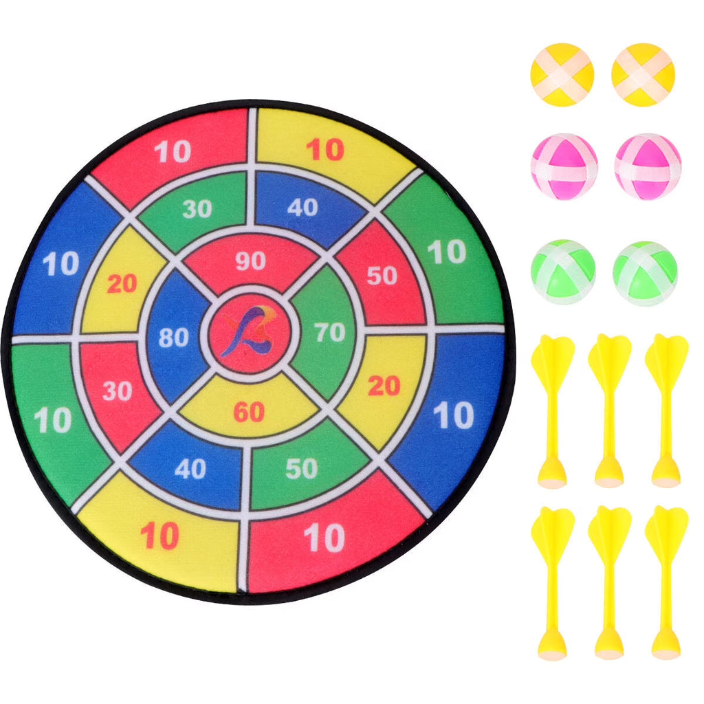 Safety Dart Board Toys Sticky Ball Shooting Toy Party Game Supplies (30cm, 6pcs Sticky Ball and 6pcs Darts) F65149