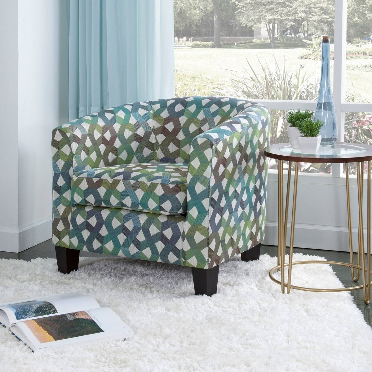 Blue Barrel Chair Z817897