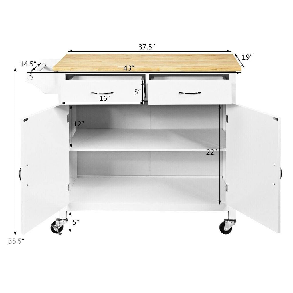 Brown Wooden Top Rolling Kitchen Cart L408